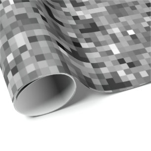 Papel de regalo negro del mosaico del pixel