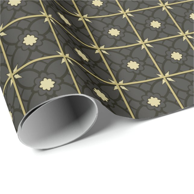 Papel De Regalo Negro dorado (Esquina del rollo)