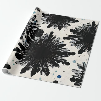 Papel De Regalo Negro Flor Tinta: Guay Resumen Design
