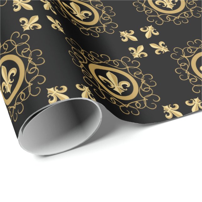 Papel De Regalo Negro francés (Esquina del rollo)