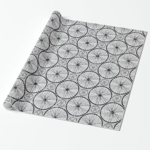 Papel De Regalo Negro gris - Patrón de ruedas de bicicleta