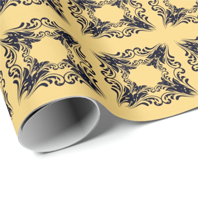 Papel De Regalo Negro Marina (Esquina del rollo)