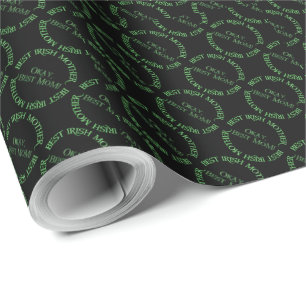 Papel de regalo negro mate Mejor Madre Irlandesa