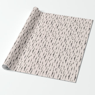 Papel De Regalo negro minimalista en línea crema salpicado ondulad