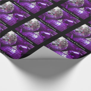 Papel De Regalo Negro púrpura de las Felices Navidad de las