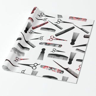 Papel De Regalo Negro rojo del pelo natural