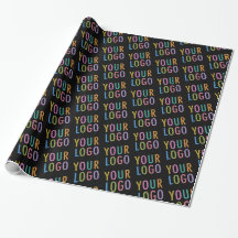 Papel de regalo negro rollo logotipo de la empresa