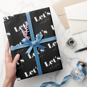 Papel De Regalo Negro y Blanco Celebremos Cumpleaños