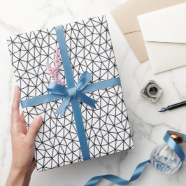 Papel De Regalo Negro y blanco moderno con líneas