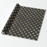Papel De Regalo Negro y dorado vintage París flor de lis<br><div class="desc">Papel de regalo gris,  negro y dorado paris vintage fleur de lis.</div>