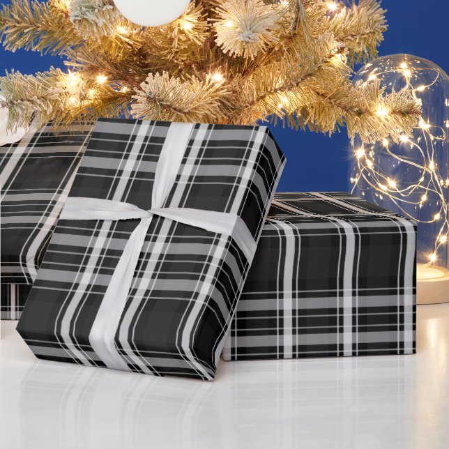 Papel De Regalo Negro y gris (Vacaciones)