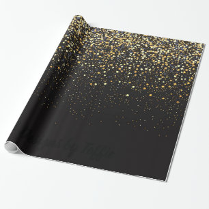 Papel De Regalo Negro y oro