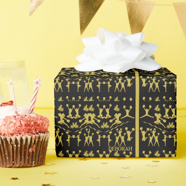 Papel De Regalo Negro y oro (Fiesta de cumpleaños )