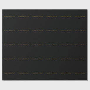 Papel De Regalo Negro y Oro Minimalista Cute Nombre Propio