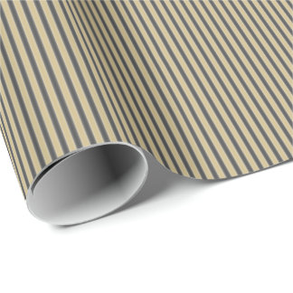 Papel De Regalo Negro y rayas de moda del navidad del oro