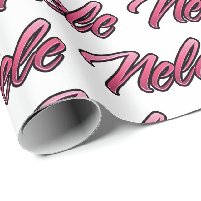 Papel De Regalo Nele faded pink personalisiertes Geschenkpapier (Esquina del rollo)