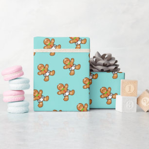 Papel De Regalo Nene Gingerbread XmaS dulce en turquesa