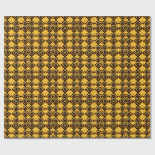 Papel De Regalo Neo Deco Patrón Abstracto Geométrico Dorado