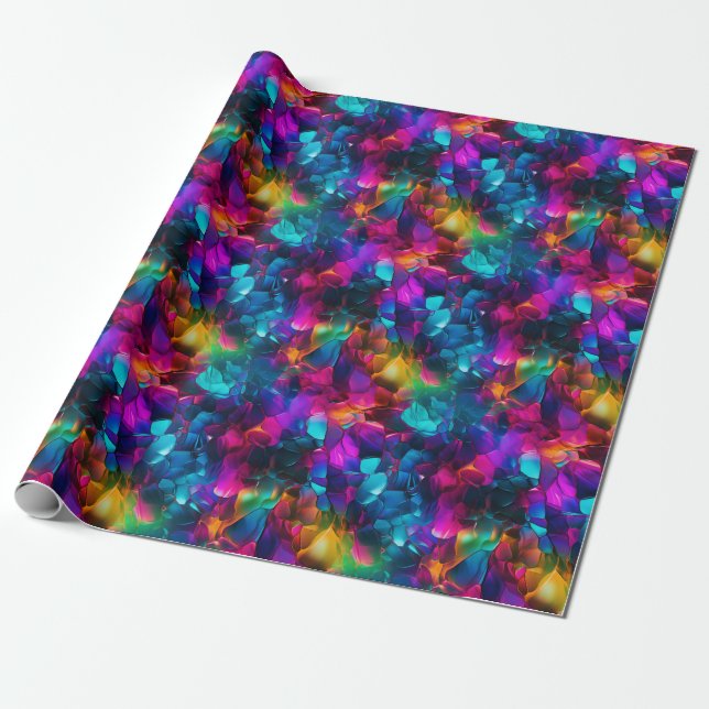 Papel De Regalo Neon Crazy Harmony Hues (Desenrollado)