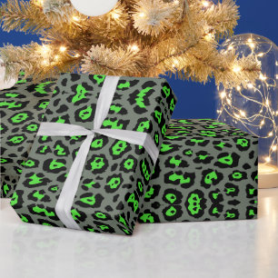 Papel De Regalo Neón de animal de estampado leopardo divertido y v