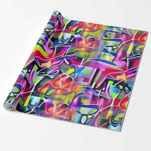 Papel De Regalo Neon Graffiti