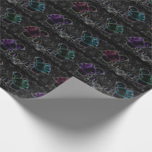Neon, Rosas abstractos sobre rollo negro de 30" x