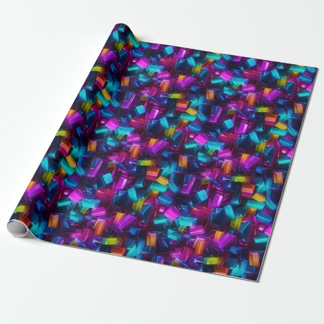 Papel De Regalo Neon Sained Glass Magic (Desenrollado)