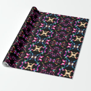 Papel De Regalo Neon Starburst Kaleidoscope