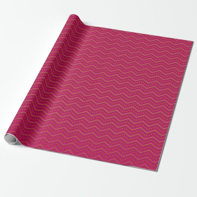 Papel De Regalo Neon Sunset Chevron Pattern (Desenrollado)