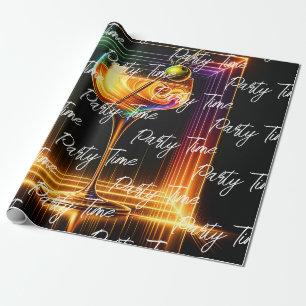 Papel De Regalo Neon Trendy Time Personalizada