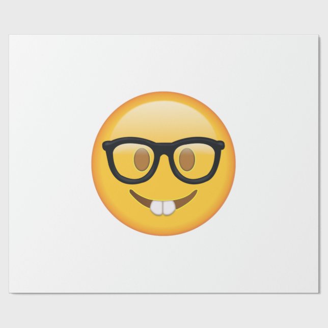 Papel De Regalo Nervio con gafas - Emoji (Superficie plana)