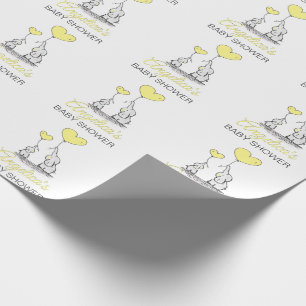 Papel De Regalo Neutral amarillo personalizado del elefante de