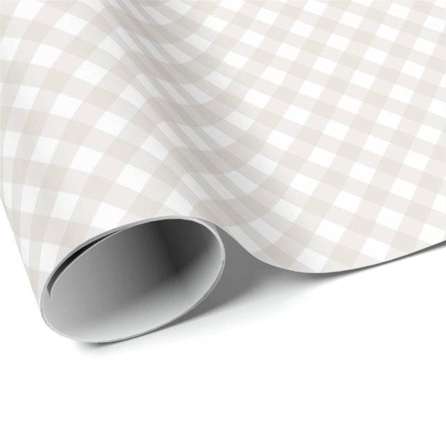 Papel De Regalo Neutral beige gingham simple plaid check (Esquina del rollo)