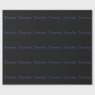 Papel De Regalo Neutral Black & Blue Plain Elegant Nombre propio m