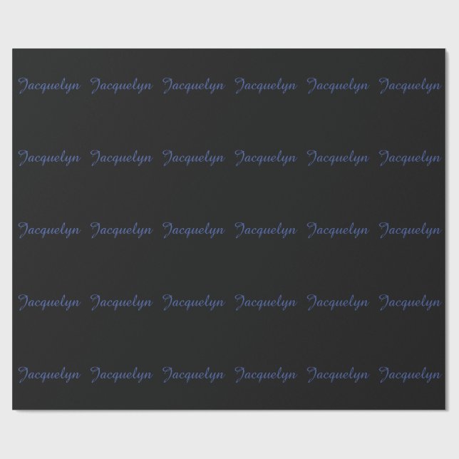Papel De Regalo Neutral Black & Blue Plain Elegant Nombre propio m (Superficie plana)