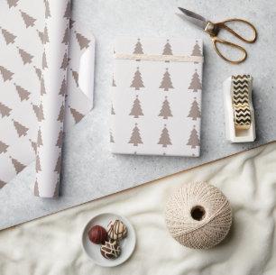 Papel De Regalo Neutral Christmas Trees Minimalist Wrapping Paper