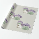 Papel De Regalo Neutral de lavanda rústica vintage<br><div class="desc">Papel de envolvimiento neutro de lavanda Vintage de color de agua.</div>