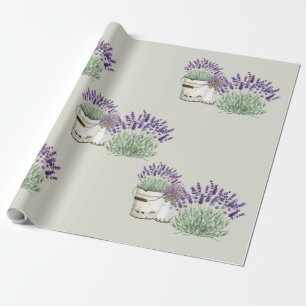 Papel De Regalo Neutral de lavanda rústica vintage