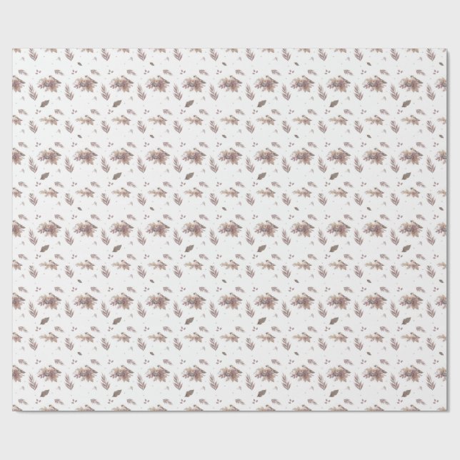 Papel De Regalo Neutral Otumn Bird Seamless Pattern (Superficie plana)