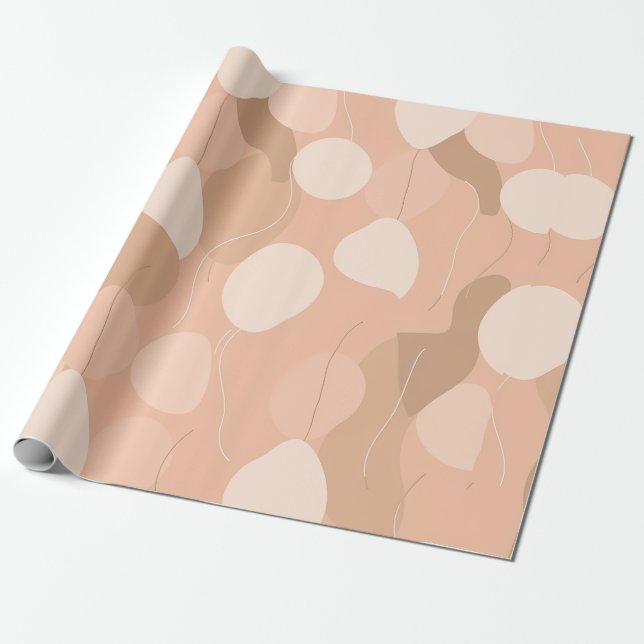 Papel De Regalo Neutrales Elegantes: Patrón de globos abstractos (Desenrollado)