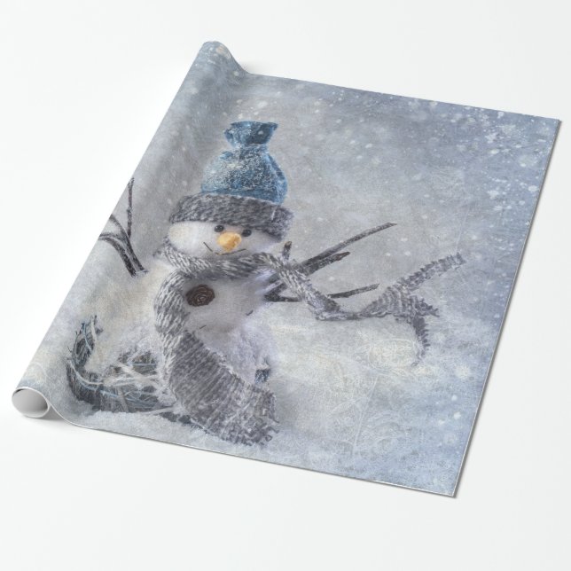 Papel De Regalo Nevada de los Navidades blancos (Desenrollado)