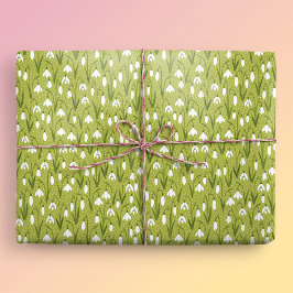 Papel De Regalo Nevada Noche Verde Primavera Pascua