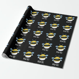 Papel De Regalo New Bee Funny Insect Bug Pun Dark BG