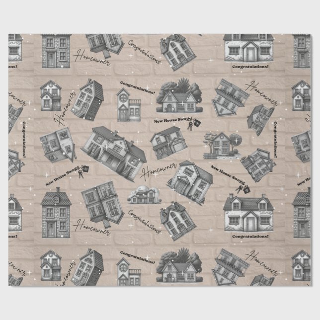 Papel De Regalo New Home Wrapping Paper (Superficie plana)