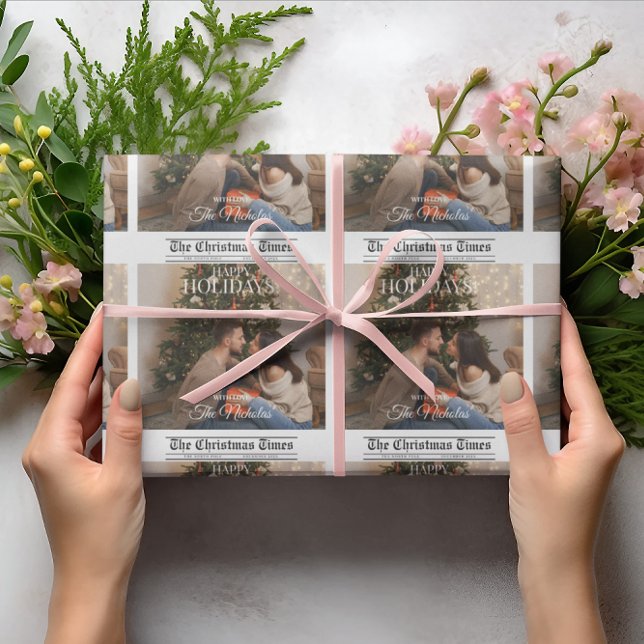 Papel De Regalo Newspaper What A Year Holiday Photo Christmas (Subido por el creador)