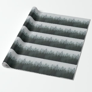 Papel De Regalo Niebla otoñal del bosque de montaña Misty