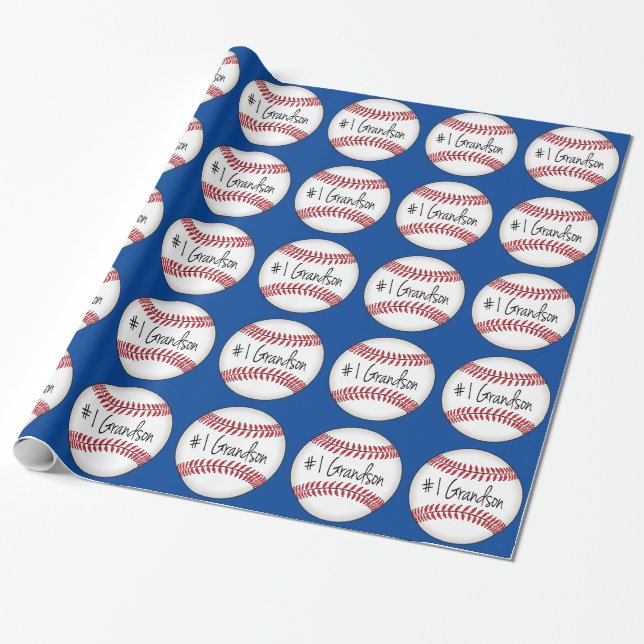 Papel De Regalo Nieto del número uno en béisbol (Desenrollado)