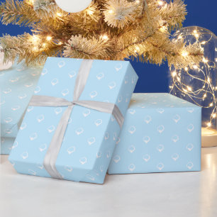 Papel De Regalo Nieve blanca azul claro suave cayendo