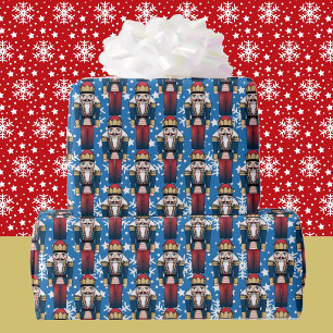 Papel De Regalo Nieve blanca azul de los Navidades de los cazadore
