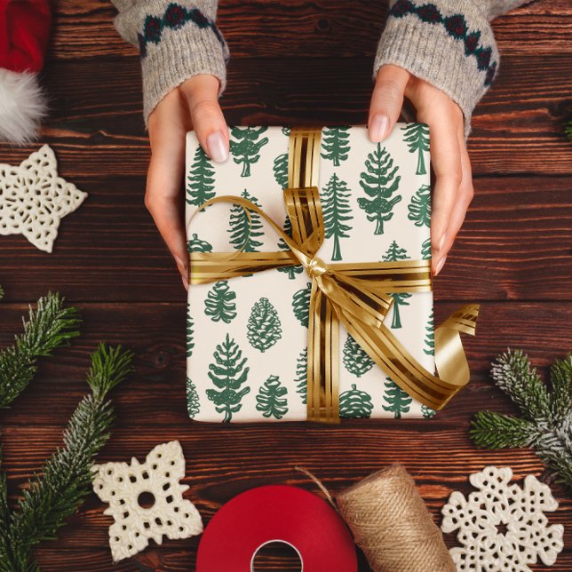 Papel De Regalo Nieve blanca del árbol de la Navidad verde (Subido por el creador)